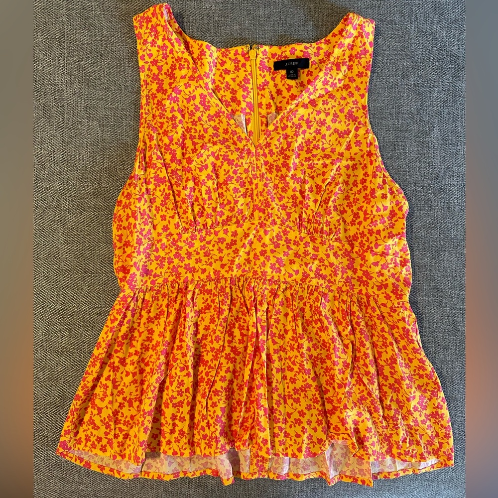 J Crew V-Neck Peplum Blouse